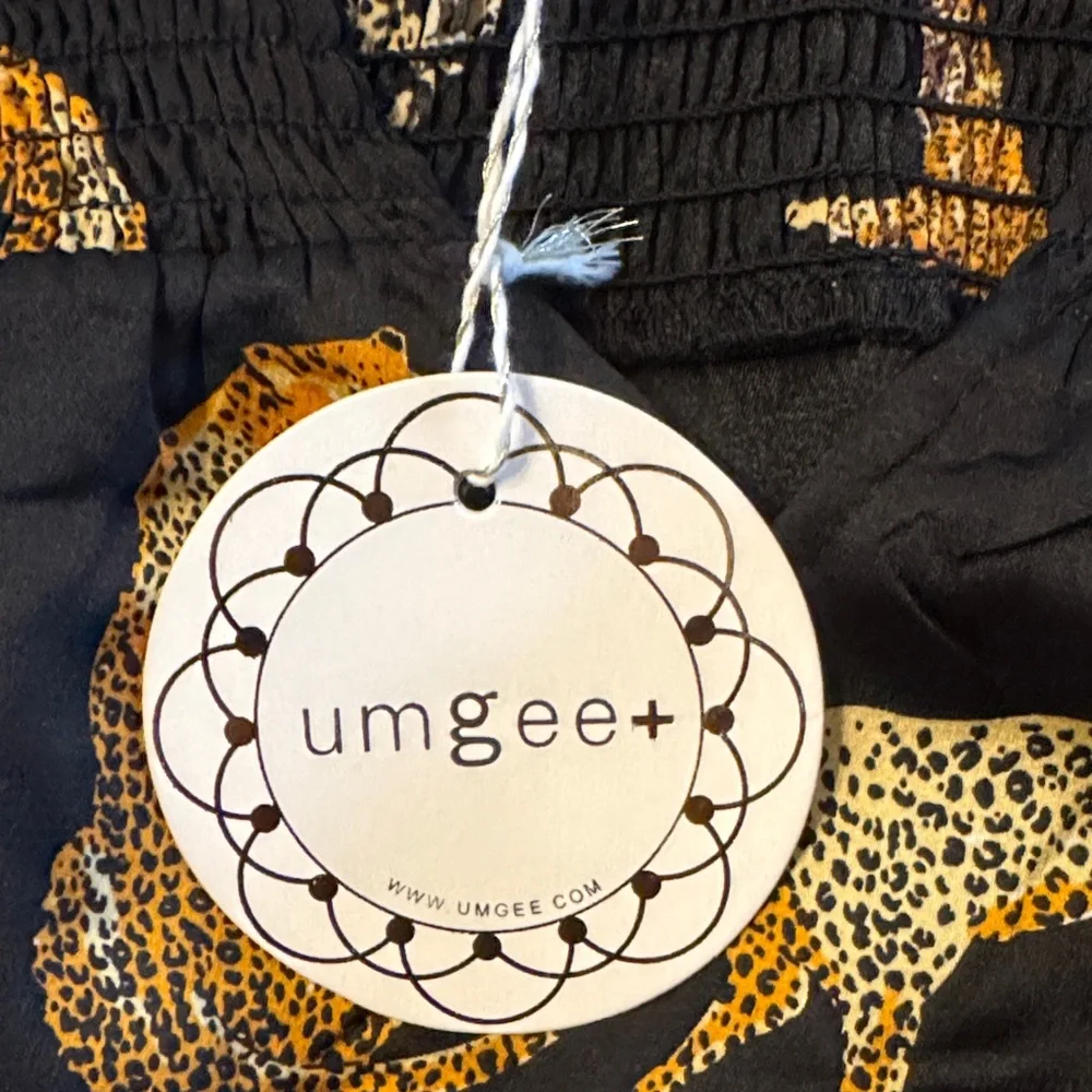 NWT! Umgee Black and Gold Leopard Print Dress Size 1XL - Picture 2 of 8